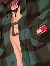 Load image into Gallery viewer, Tommy Jeans Mens Check Flannel Fleece Sherpa Lined Oversized Jacket Medium NWT